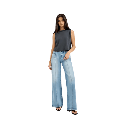 RISEN Wide Leg Jeans | Plus Size Fashion - minbolu