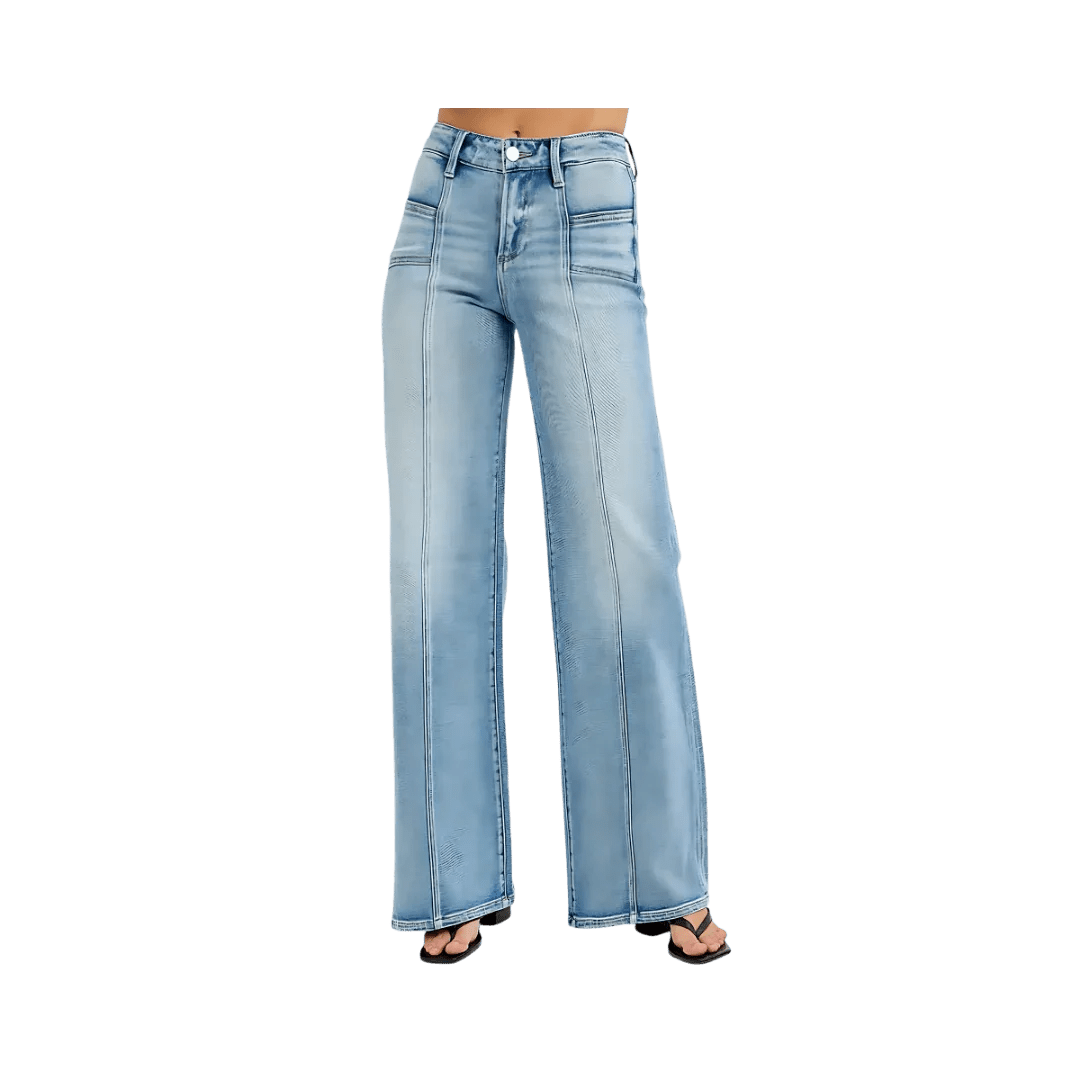 RISEN Wide Leg Jeans | Plus Size Fashion - minbolu