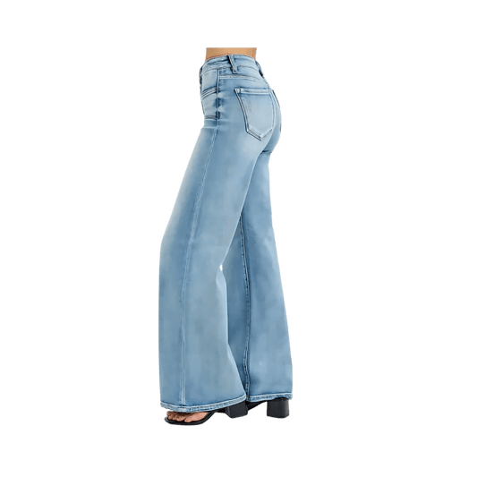 RISEN Wide Leg Jeans | Plus Size Fashion - minbolu