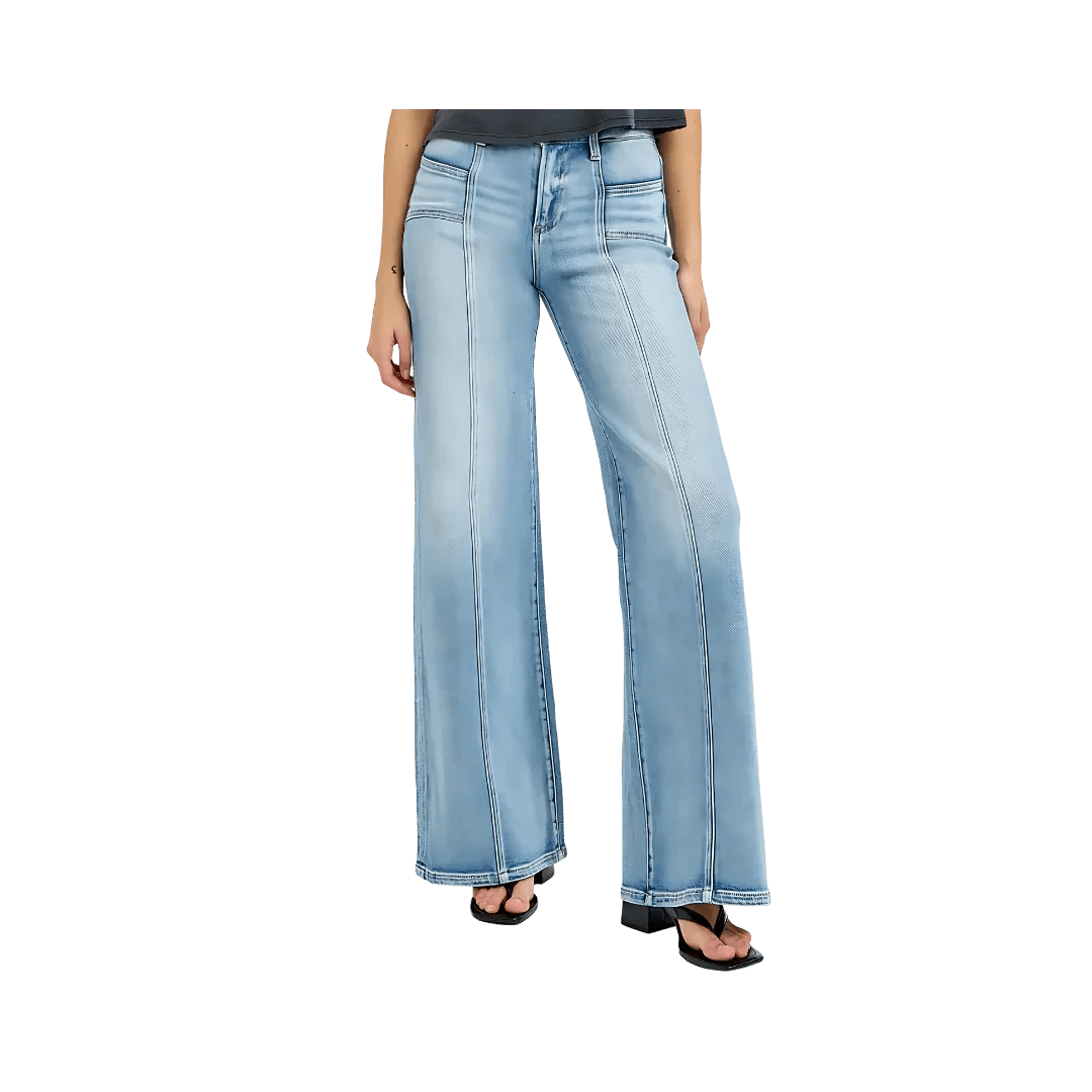RISEN Wide Leg Jeans | Plus Size Fashion - minbolu