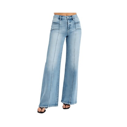 RISEN Wide Leg Jeans | Plus Size Fashion - minbolu