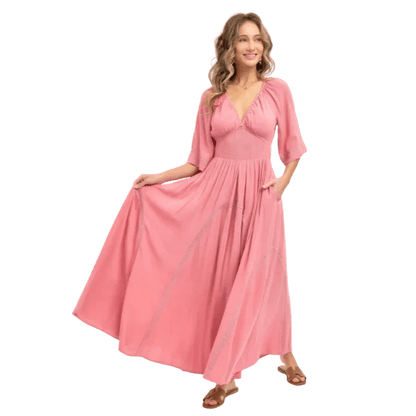 Romantic Flowy Maxi Dress - minbolu