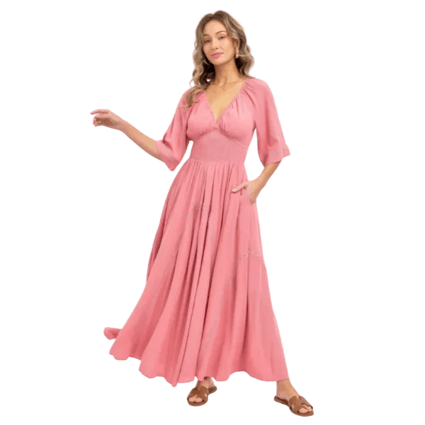 Romantic Flowy Maxi Dress - minbolu