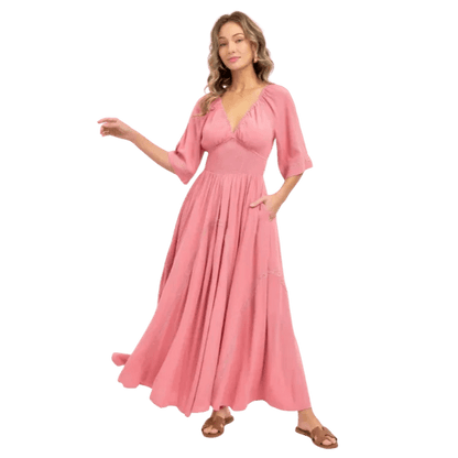 Romantic Flowy Maxi Dress - minbolu