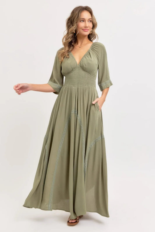 Romantic Flowy Maxi Dress - minbolu -