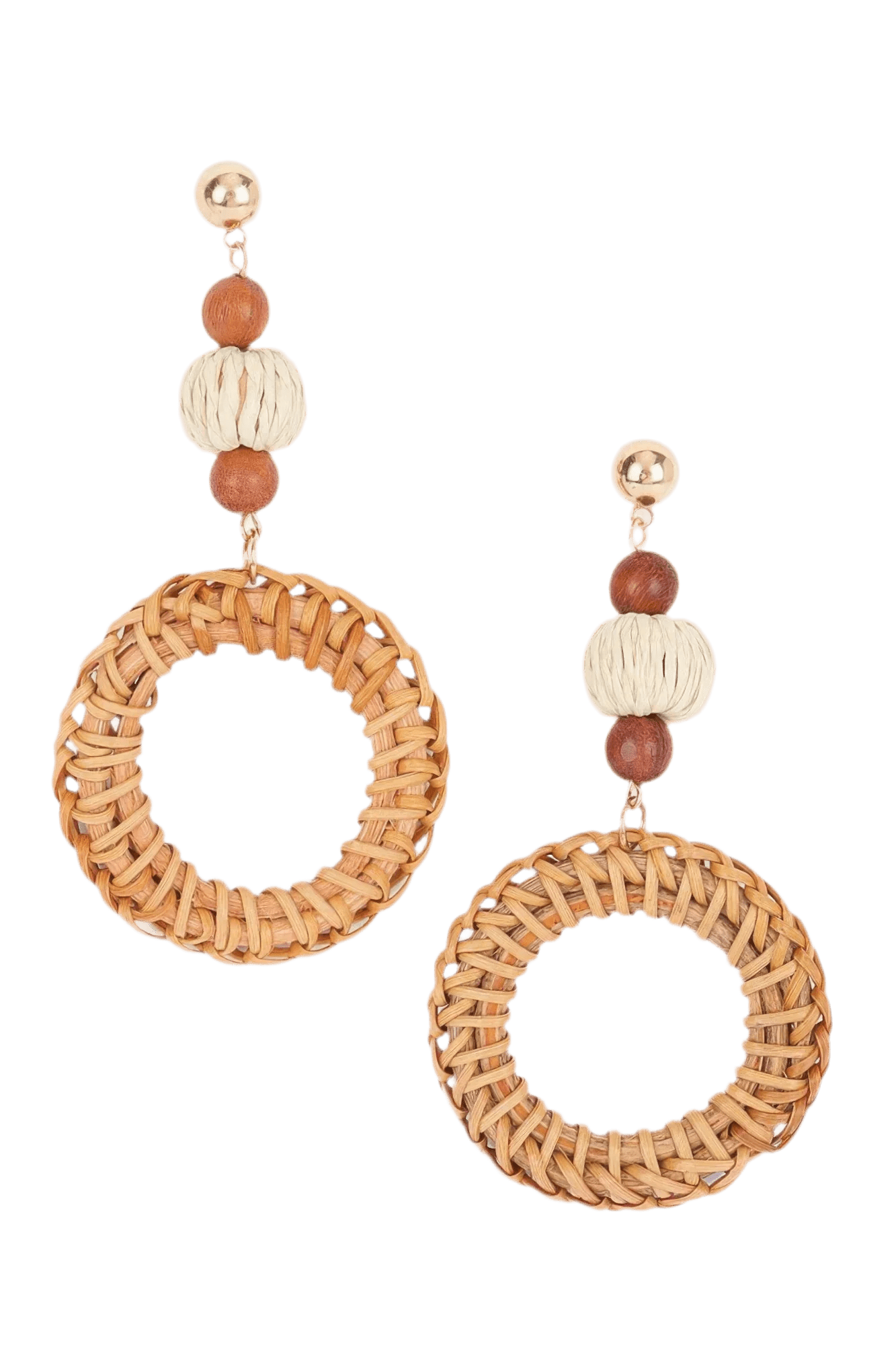 Round Bamboo Earring - Lightweight Bamboo Design - minbolu
