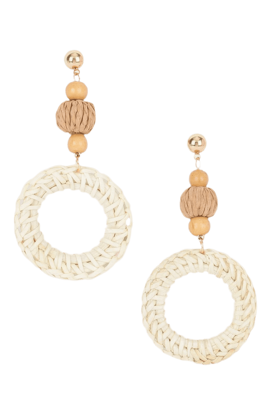 Round Bamboo Earring - Lightweight Bamboo Design - minbolu
