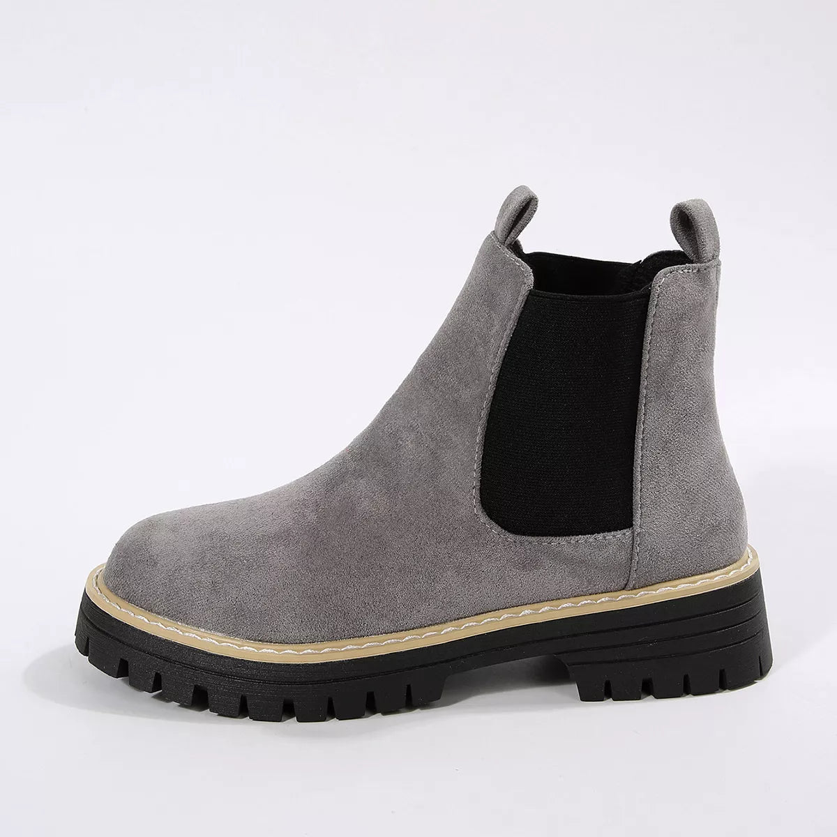 Round Toe Block Heels Boots - minbolu -