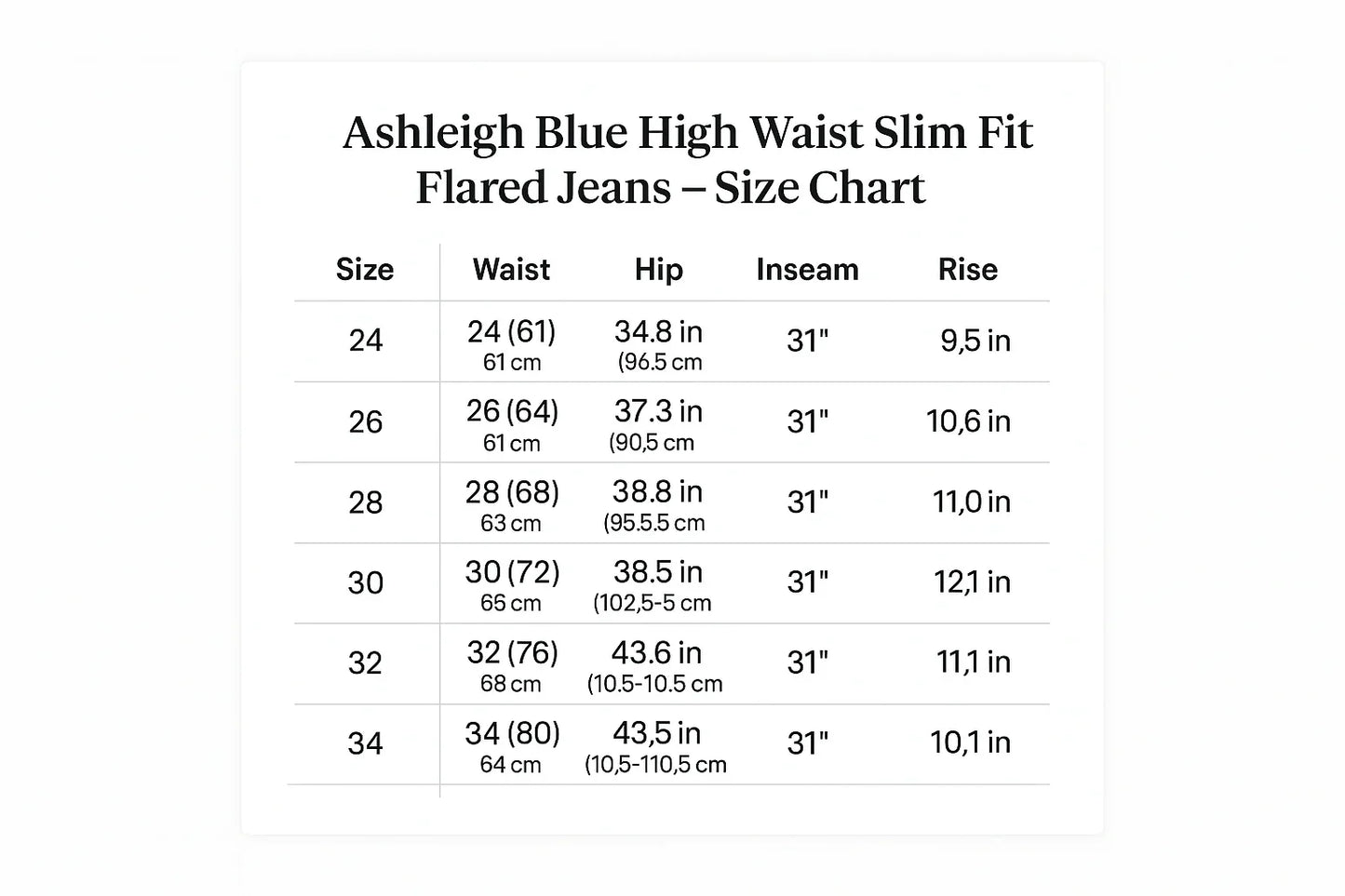 Size Chart