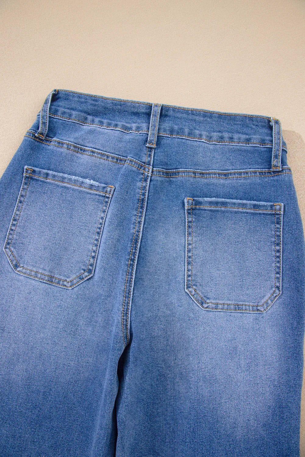 Sky Blue Cropped High Rise Wide Leg Jeans - Vintage Denim - minbolu
