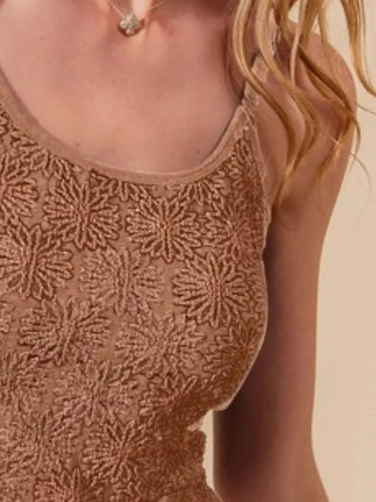 SO ME Two Tone Floral Seamless Tank Top - minbolu