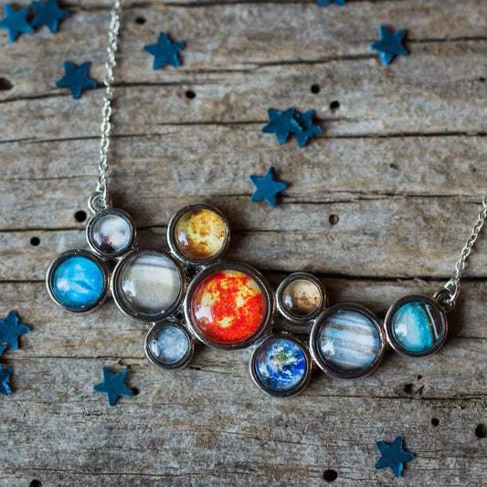 Solar System Statement Bib Necklace - minbolu -
