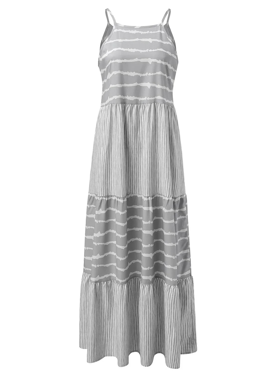 Striped Sleeveless Cami Dress - Summer Essential - minbolu -