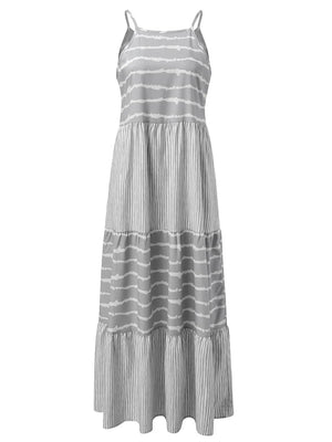 Striped Sleeveless Cami Dress - Summer Essential - minbolu -