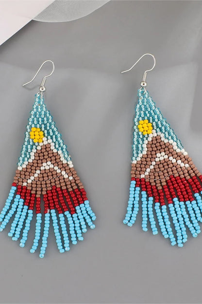 Stylish Beaded Dangle Earrings - minbolu