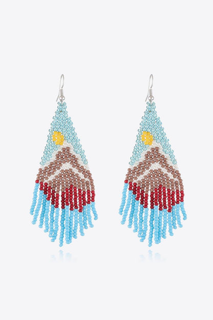 Stylish Beaded Dangle Earrings - minbolu