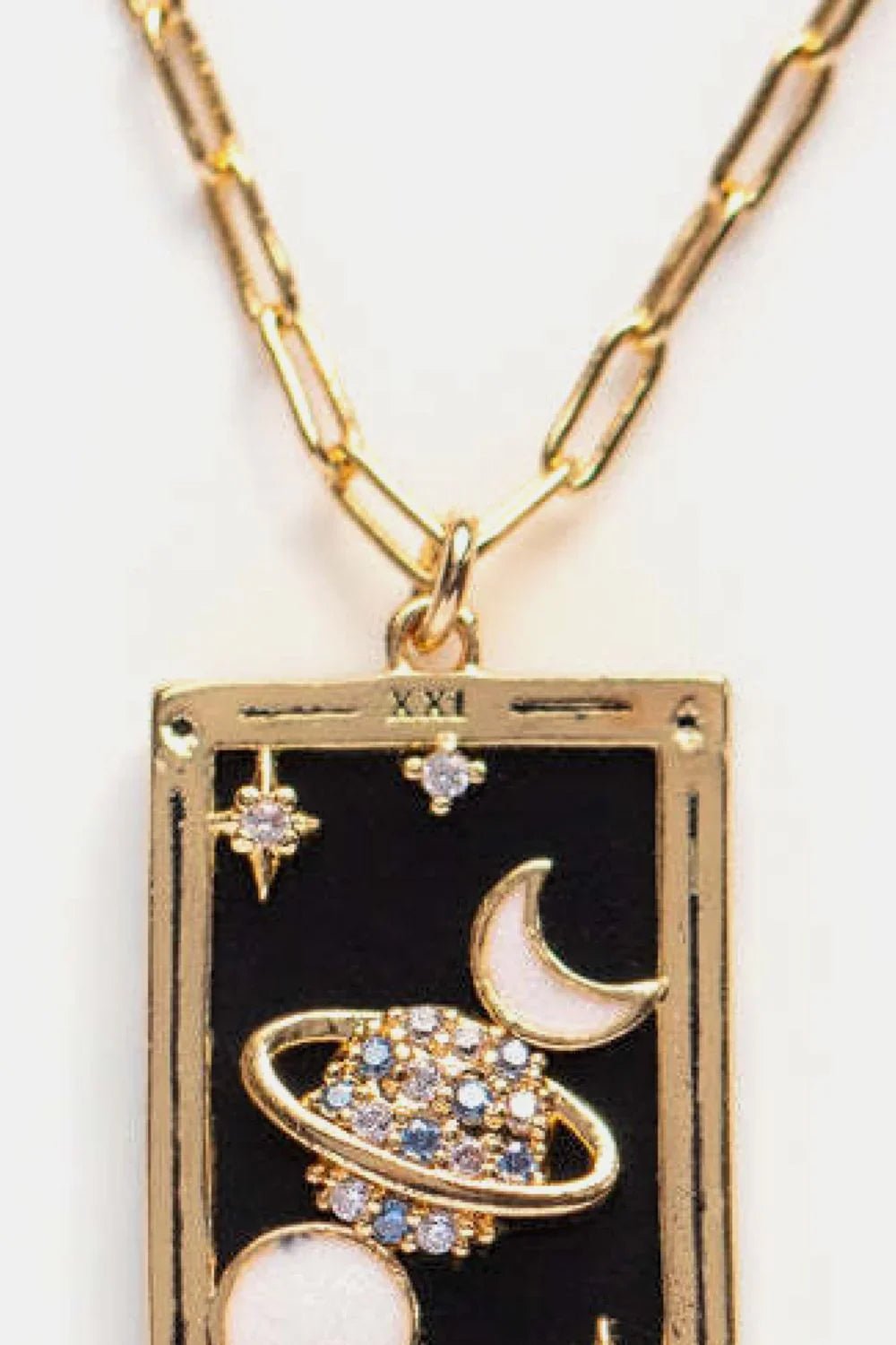 Tarot Card Pendant Stainless Steel Necklace - minbolu