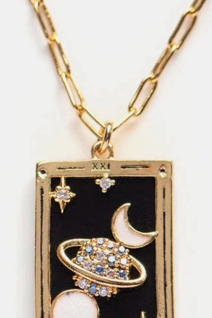 Tarot Card Pendant Stainless Steel Necklace - minbolu