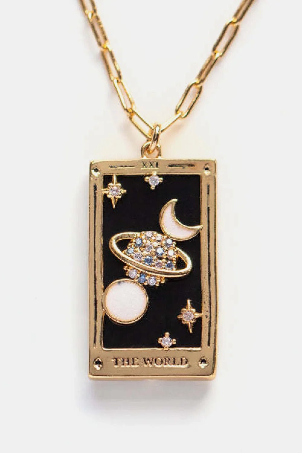 Tarot Card Pendant Stainless Steel Necklace - minbolu