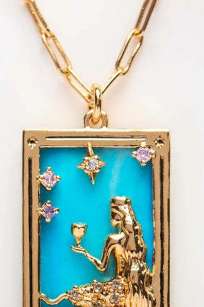 Tarot Card Pendant Stainless Steel Necklace - minbolu