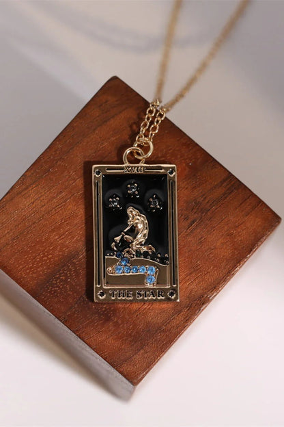 Tarot Card Pendant Stainless Steel Necklace - minbolu