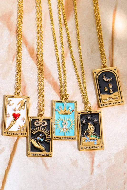 Tarot Card Pendant Stainless Steel Necklace - minbolu