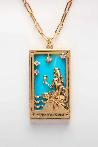 Tarot Card Pendant Stainless Steel Necklace - minbolu