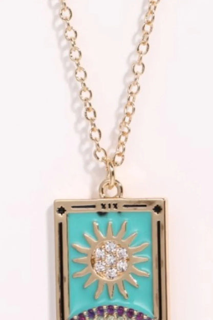 Tarot Card Pendant Stainless Steel Necklace - minbolu