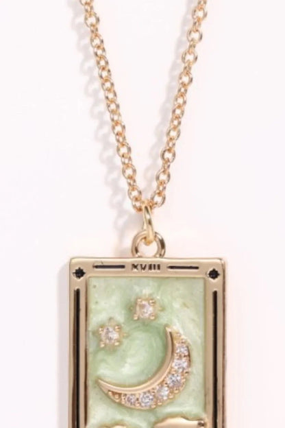 Tarot Card Pendant Stainless Steel Necklace - minbolu
