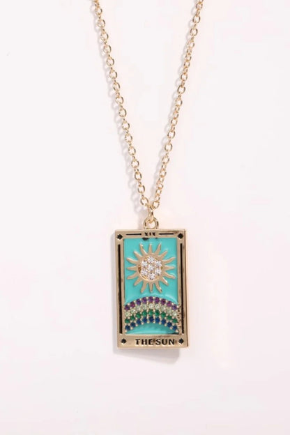 Tarot Card Pendant Stainless Steel Necklace - minbolu
