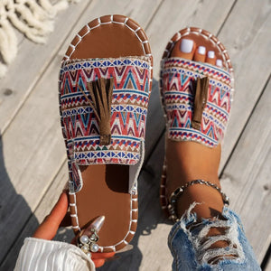 Tassel Open Toe Sandals - minbolu -