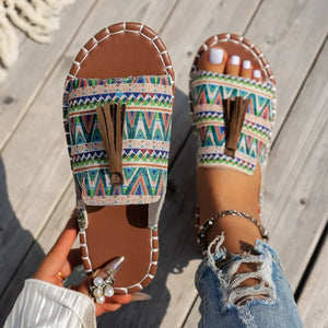 Tassel Open Toe Sandals - minbolu -