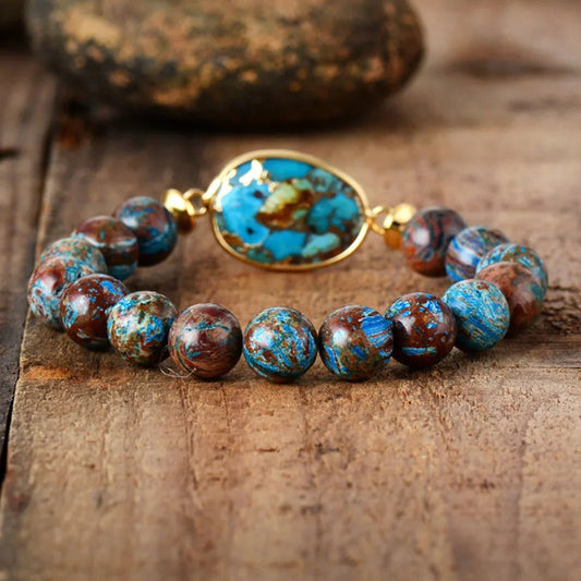 Unique Natural Stone Beaded Bracelet - minbolu -