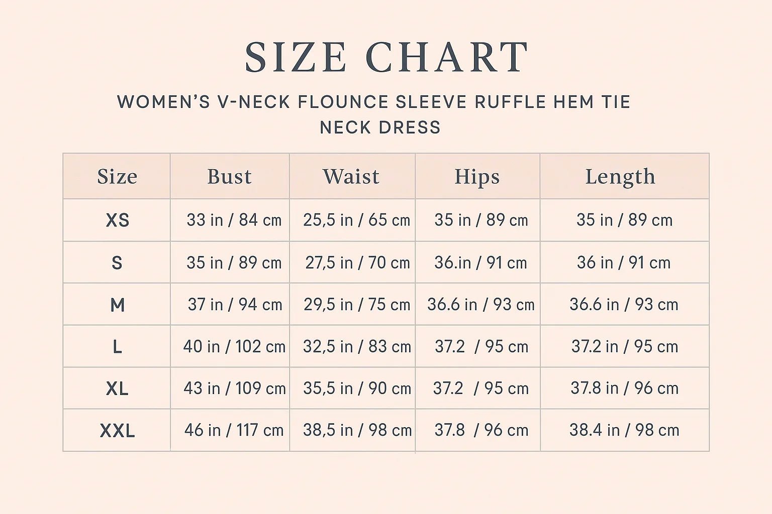 V Neck Flounce Sleeve Ruffle Hem Tie Neck Dress - minbolu