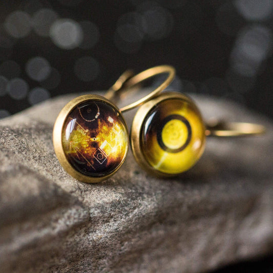 Voyager Golden Record Earrings - minbolu -