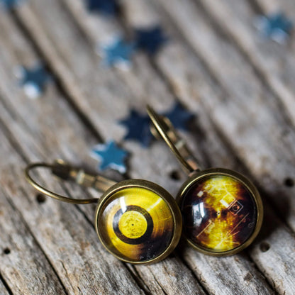 Voyager Golden Record Earrings - minbolu -