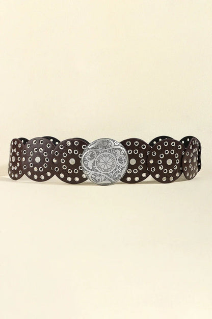 Vintage PU Leather Wide Belt - Trendy Accessory - minbolu