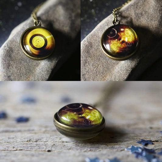 Voyager Golden Record Double - Sided Necklace - minbolu
