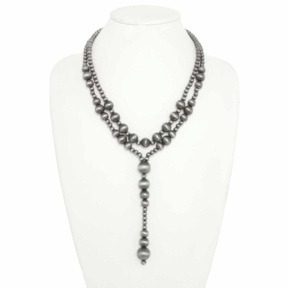 Western Multi Strand Beaded Lariat Necklace - minbolu -