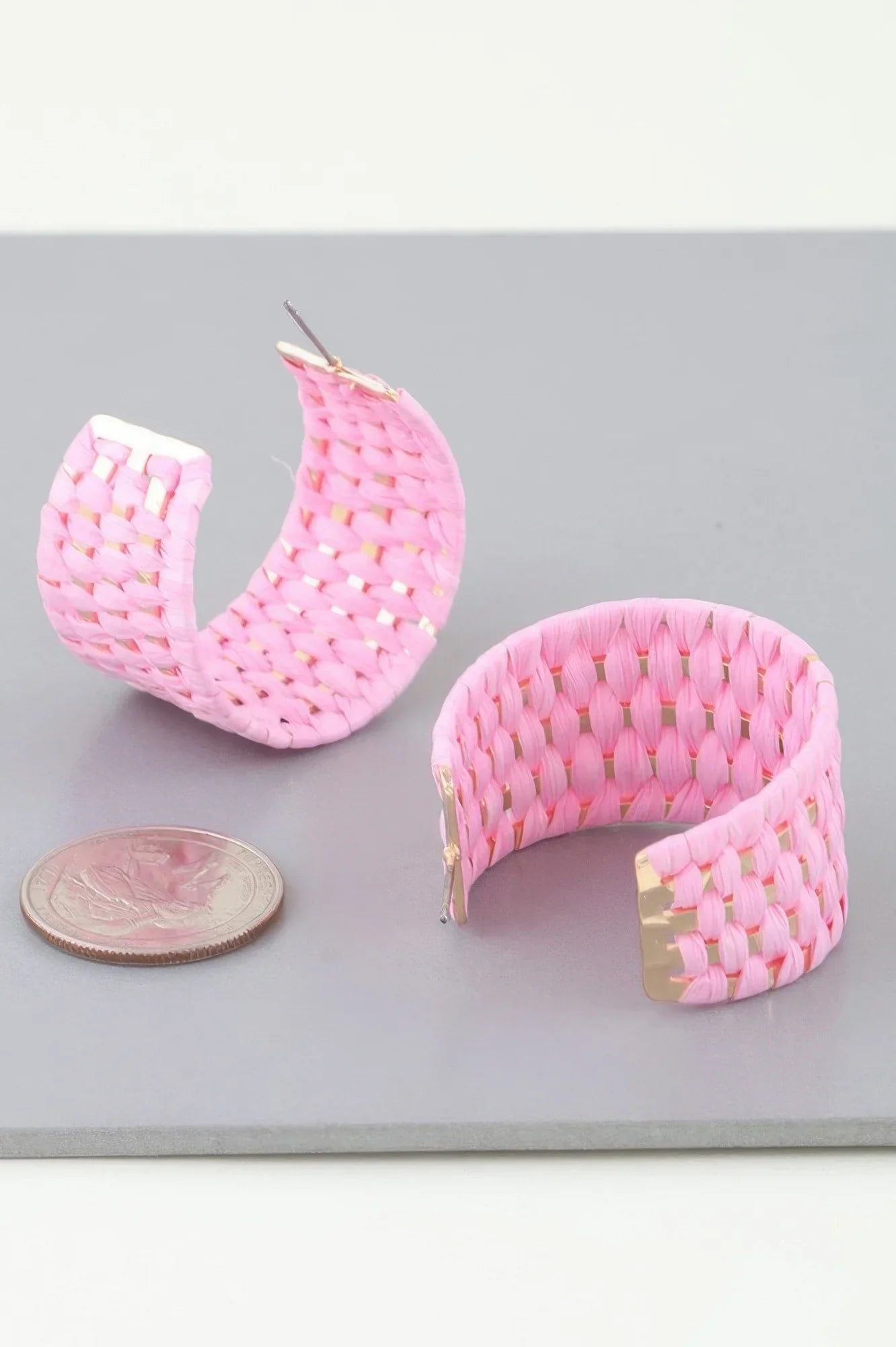 Wide Weaved Hoop Earrings - minbolu -