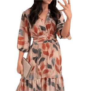 Women's Boho Dinner Dress - minbolu -