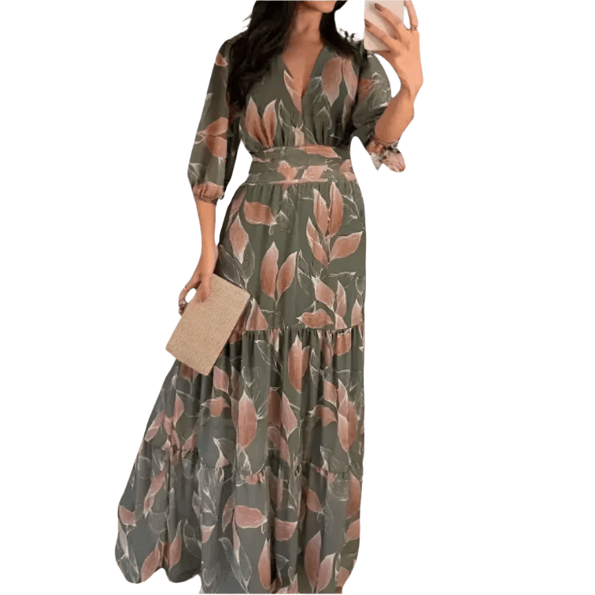 Women's Boho Dinner Dress - minbolu -