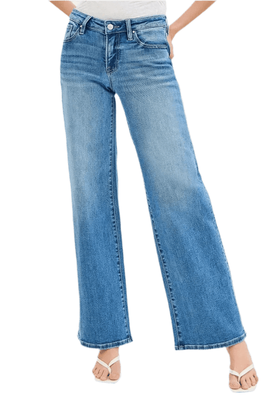 Women's High - Rise Jeans - Wide - Leg Classic Style & Comfort Boho Jeans - minbolu